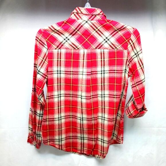 Rhapsody Western Snap Button Long Sleeve Button Down Shirt Red Plaid. Size M/M.. - Picture 4 of 12
